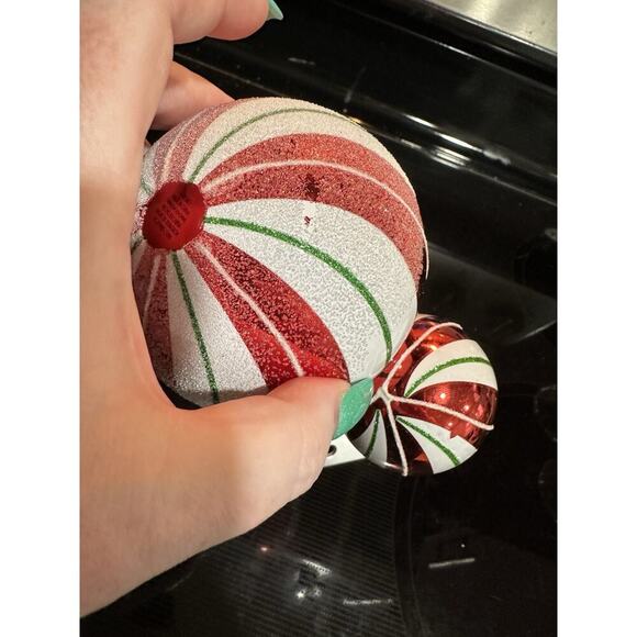 Disney Mickey Mouse Icon Glass Ball Ear Sketchbook Ornament Red Peppermint NWT - Picture 8 of 8